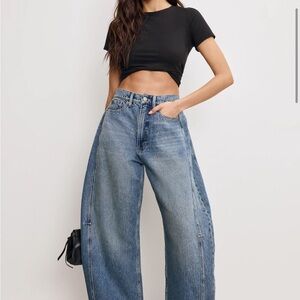 Good American Blue Flare & Wide Leg Jeans